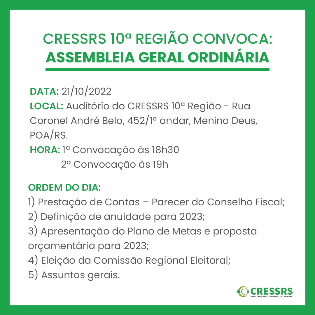 CRESS/RS  Conselho Regional de Serviço Social - 10ª Região